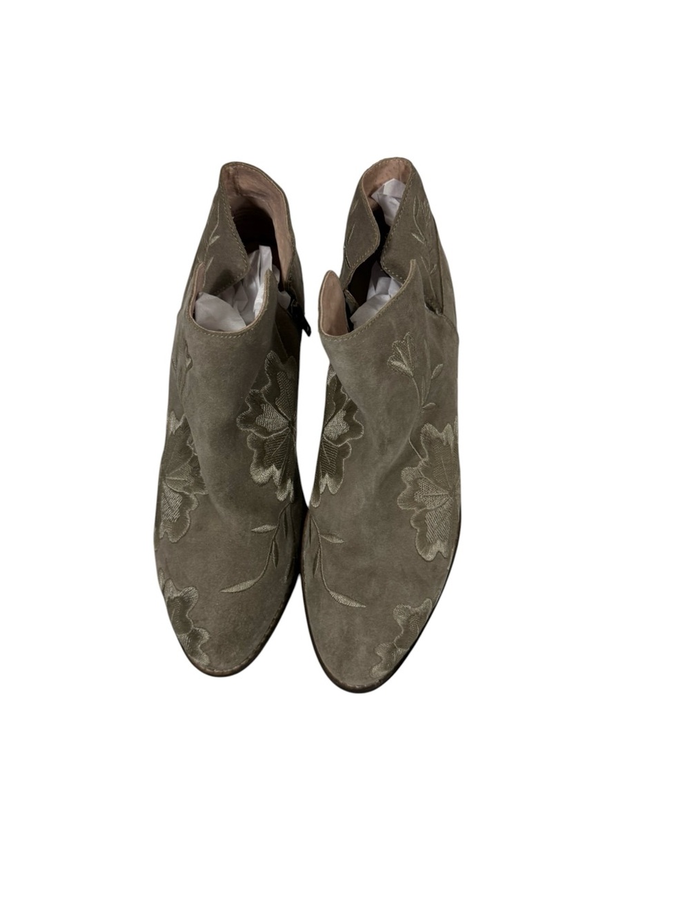 Seychelles Olive Suede Boots with Floral Embroidery size 9.5 - Picture 3 of 8